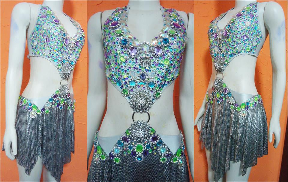 Azure Samba Luxury Dance Wear - BrazilCarnivalShop