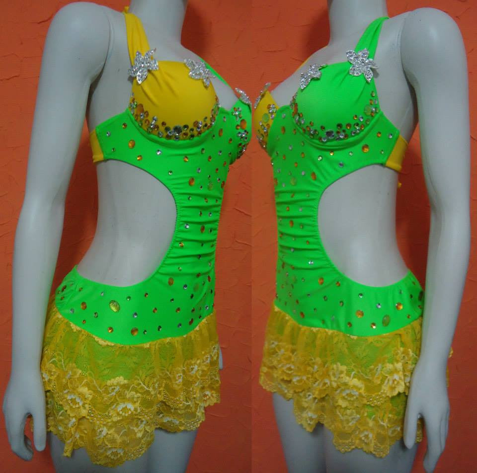 Brazil Costume Dance Samba Amarelo e Verde