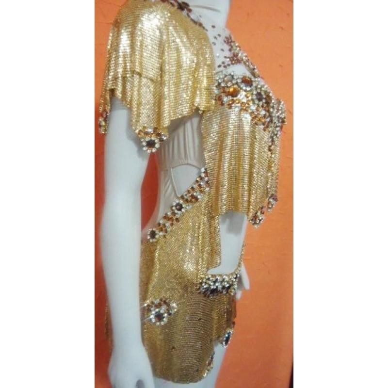 Golden Mesh Passista Wear Trikini - BrazilCarnivalShop
