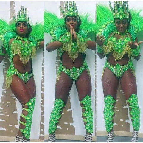 Laranja Fogo Luxo Complete Samba Costume