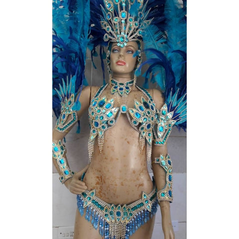 Blue Paradise Samba Complete 10 Piece Costume - BrazilCarnivalShop