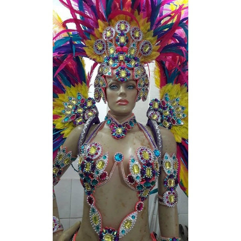 Majestic Colors Rainha Complete 11 Piece Samba Costume - BrazilCarnivalShop