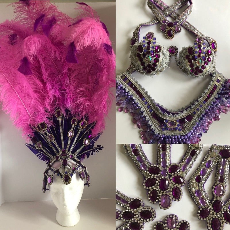 Explode Paixão Roxo Plumes Bikini Samba Costume