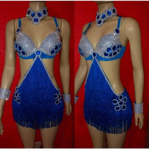 Super Rainha Rhinestones Samba Show Dress