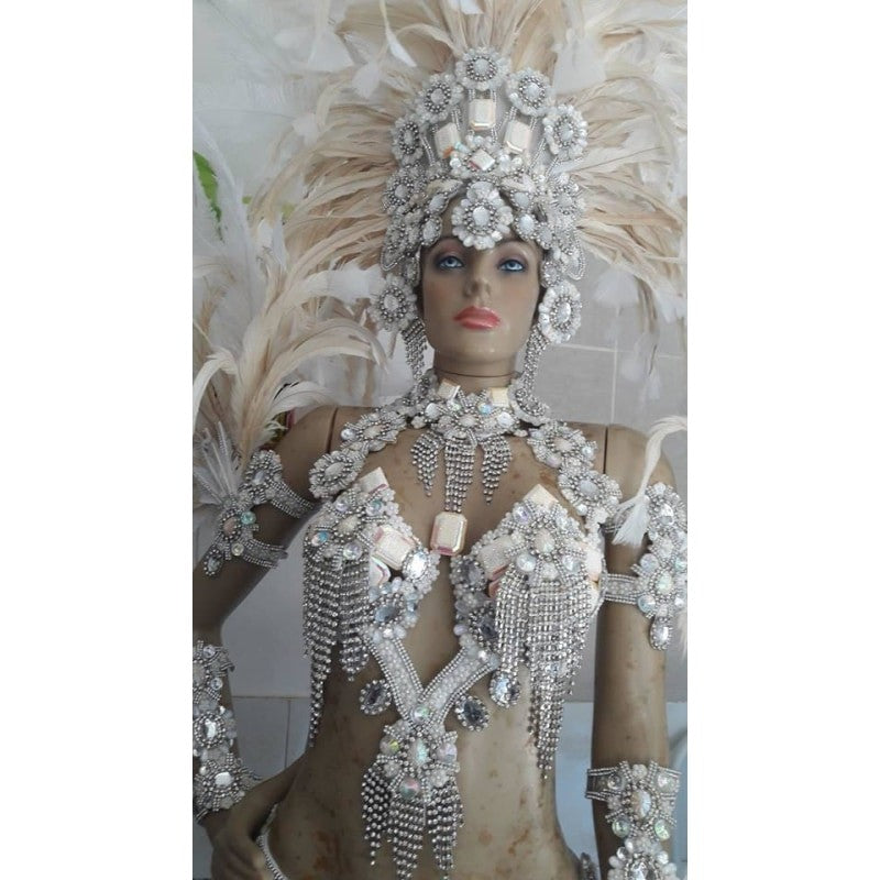 White Wonder Samba Complete 10 Piece Costume - BrazilCarnivalShop