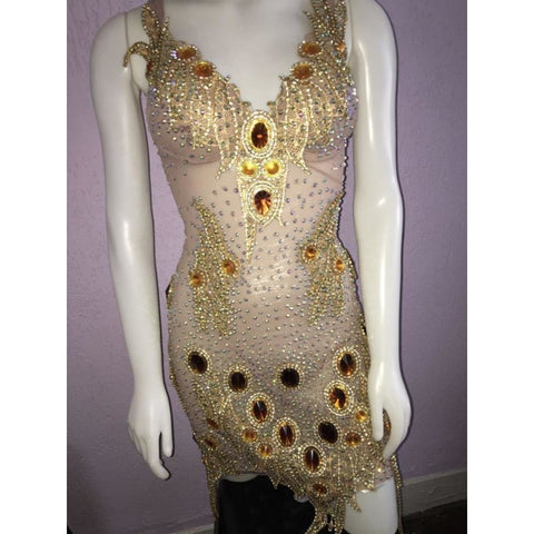 Dalia Lace Crystal Samba Shine Dress