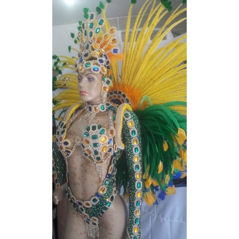 Amarelo Imperial Plumes Bikini Samba Costume