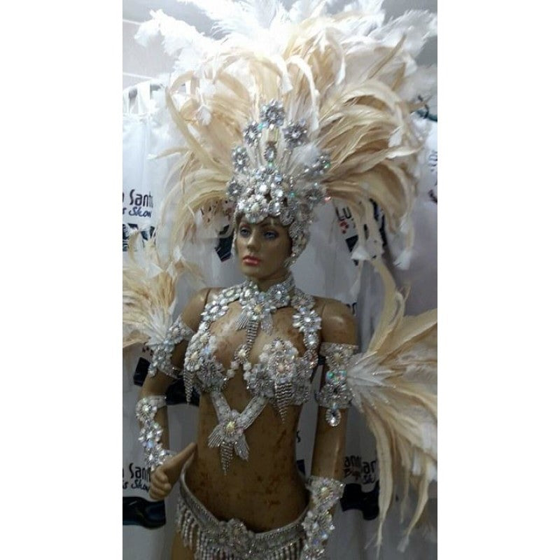 White Wonder Samba Complete 10 Piece Costume - BrazilCarnivalShop