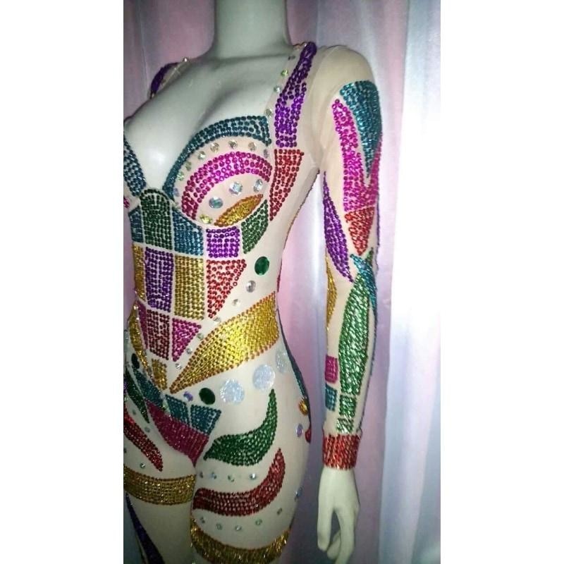 Branco Bling Samba Diva Crystal Full Body