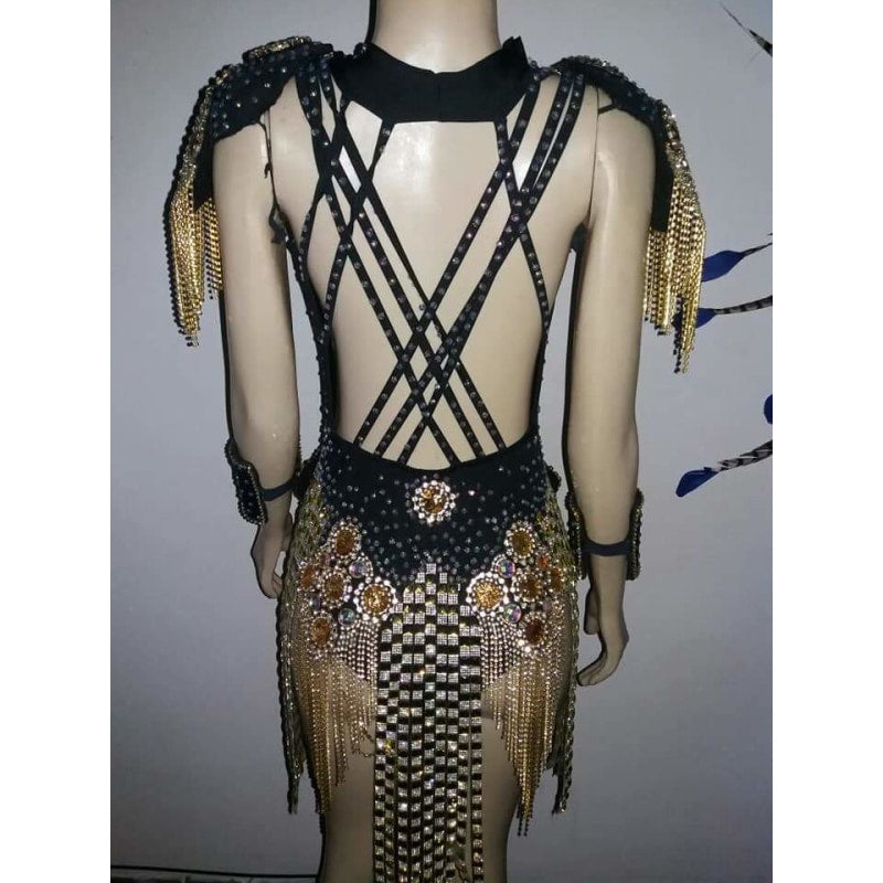 Midnight Brilho One Piece Fringes Sparkler - BrazilCarnivalShop