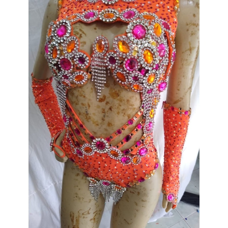 Zinia Laranja Crystal & Rhinestones Sparkler