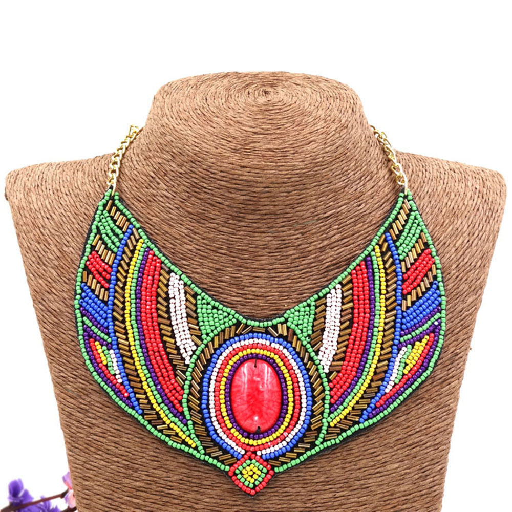 Beaded Tribal Chunky Necklace