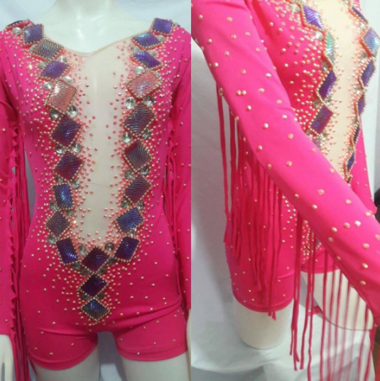 Hot Pink Samba Short Romper- Final Sale/ Ready to Ship