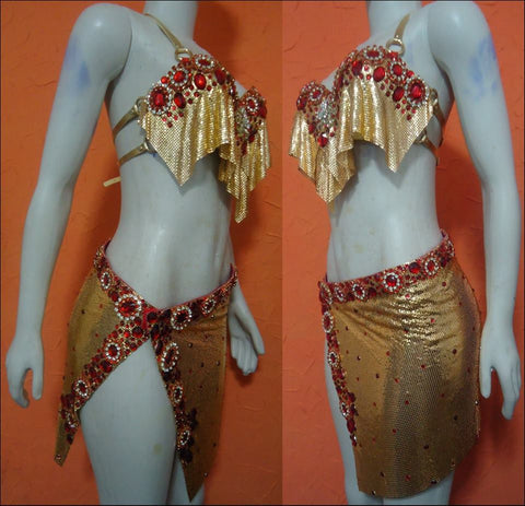 Renata Gold Mesh Set Princess Basic Samba Wear - BrazilCarnivalShop