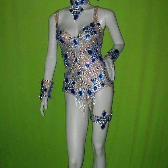 Complete Luminous Show Time One Piece Leotard Set - BrazilCarnivalShop