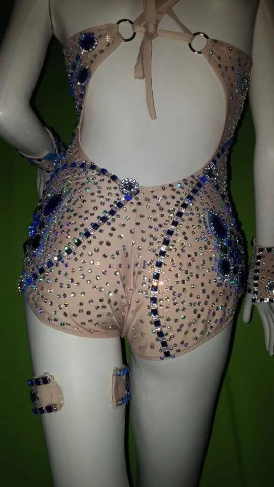 Complete Luminous Show Time One Piece Leotard Set - BrazilCarnivalShop