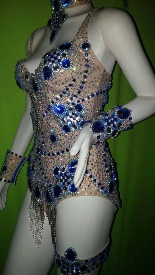 Complete Luminous Show Time One Piece Leotard Set - BrazilCarnivalShop