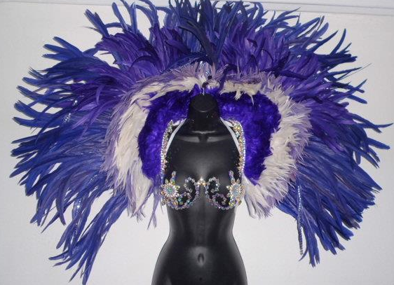 Purple Luxury Shoulder Piece + Bra Bling Caribbean Costume Set - BrazilCarnivalShop