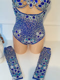 Blue Bodysuit Covered up Samba Costume - BrazilCarnivalShop