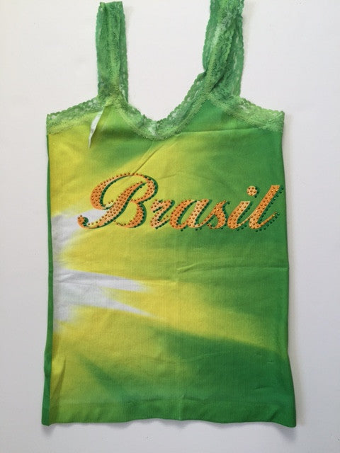 Brazil Word & Beads Sleeveless T-Shirt Cami Style - BrazilCarnivalShop