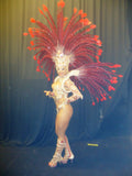 Red Samba Diva Swarovski Strass & Royal Pheasants - BrazilCarnivalShop