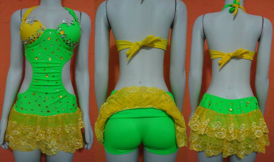 Brazil Costume Dance Samba Amarelo e Verde - BrazilCarnivalShop