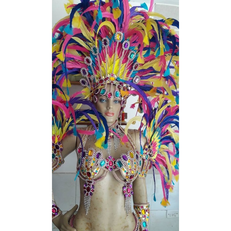 Carnivalia Colors Samba Complete 10 Piece Costume - BrazilCarnivalShop