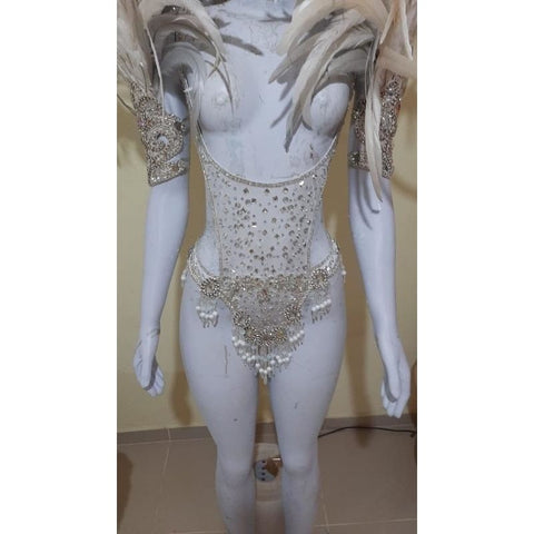 Silver & Crystal Luxury Bikini Samba Costume