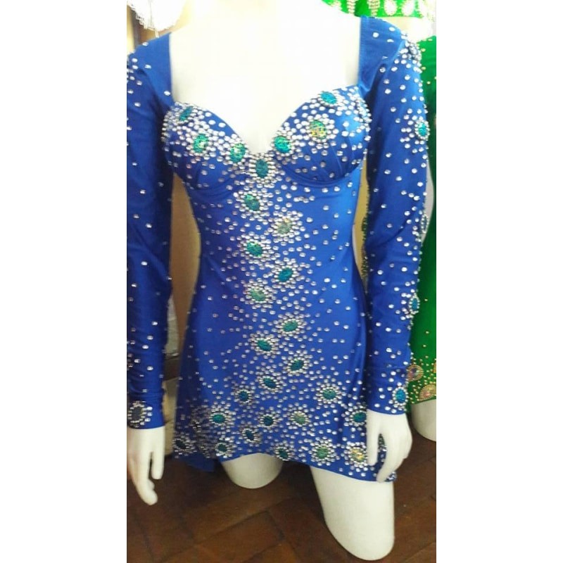 Long Sleeve Sparkle Samba Dress - BrazilCarnivalShop