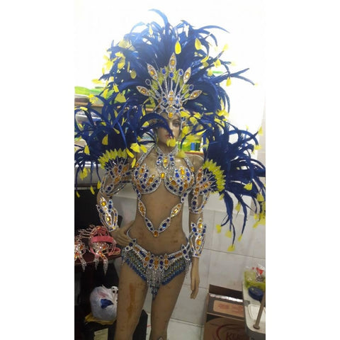 Tanzanite & Yellow Samba Complete 10 Piece Costume - BrazilCarnivalShop
