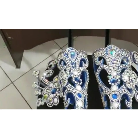 Extreme Top Luxury Blue & Silver Swarovski Bikini Samba Costume - BrazilCarnivalShop