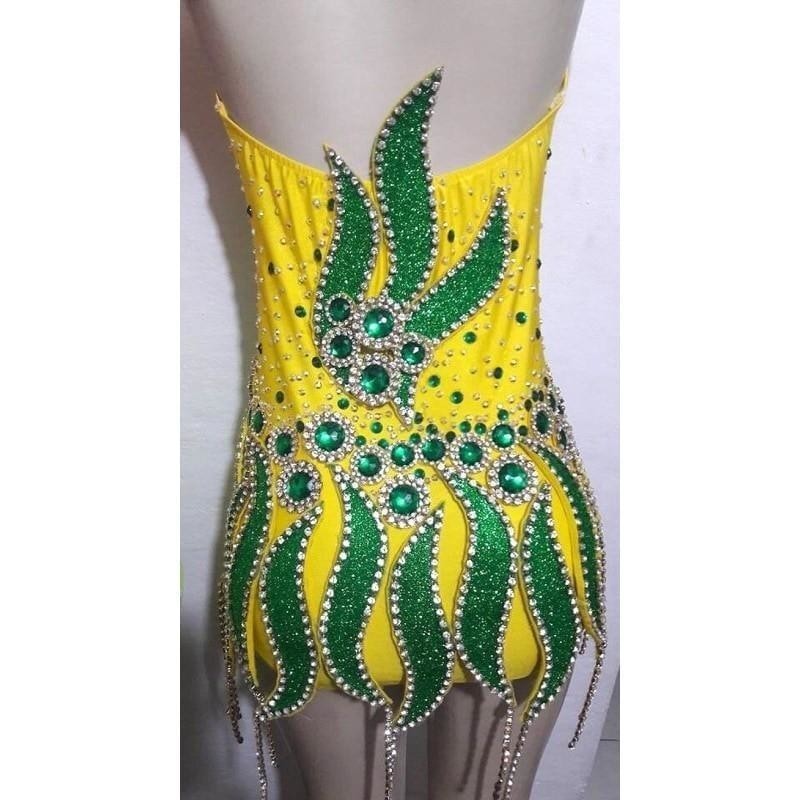 Brazil Colors Flames One Piece - BrazilCarnivalShop