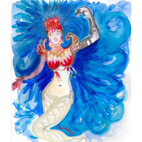 Blue Diva Passista Samba Dancer Rio Carnival Champion Parade!