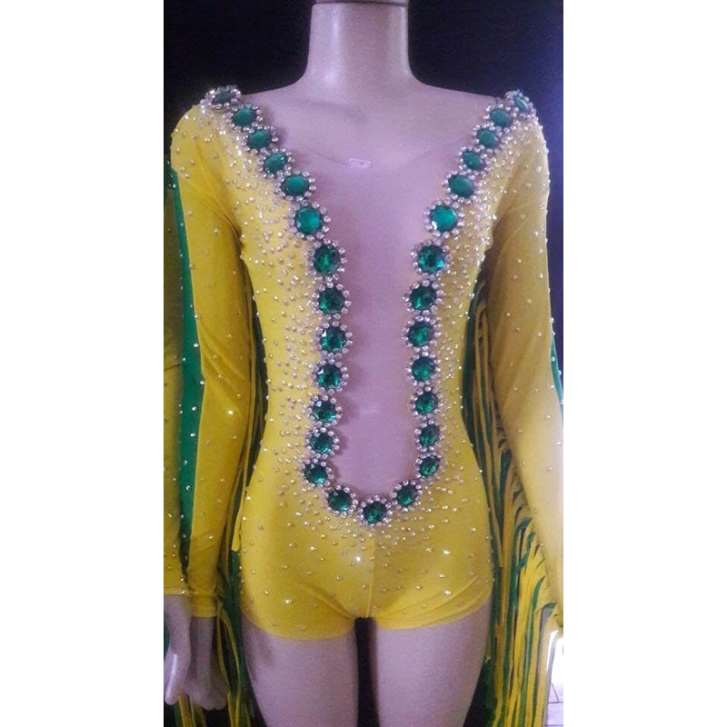 Brazil Colors Sparkler Show Romper Fringes! - BrazilCarnivalShop