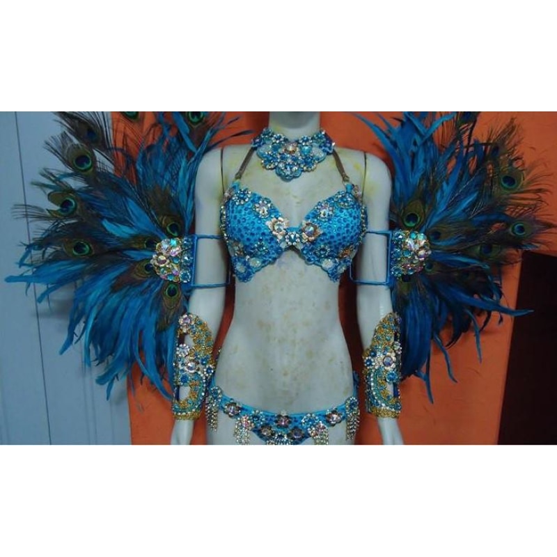 Blue Samba Parade  2 in 1 Costume - BrazilCarnivalShop