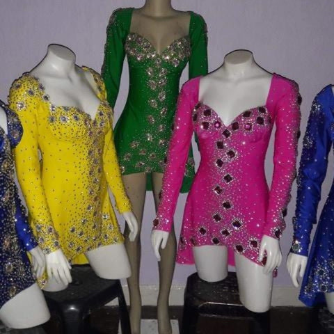 Brazil Colors Long Sleeve Sparkle Samba Dress