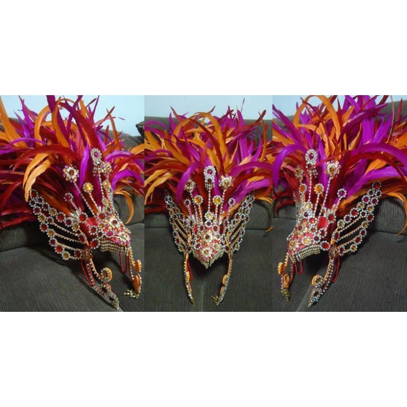 Pink/Orange/Red Deluxe Samba Empress - BrazilCarnivalShop