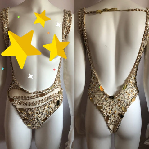 Freesia Crystal & Rhinestones Sparkler Luxury Bikini Samba Costume