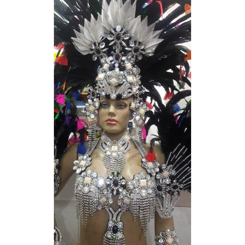 Noir Ultra Luxury Sparkler Samba Complete 10 Piece Costume - BrazilCarnivalShop