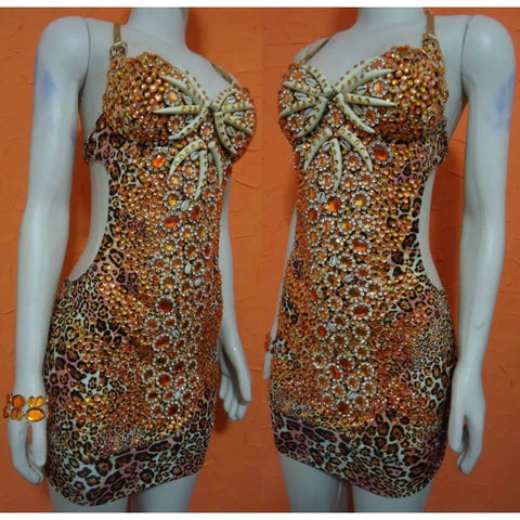 Samba Show Bodysuit Fringes-Orange