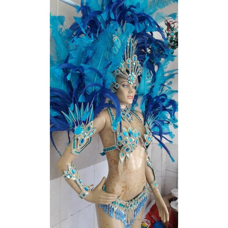 Blue Paradise Samba Complete 10 Piece Costume freeshipping -  BrazilCarnivalShop