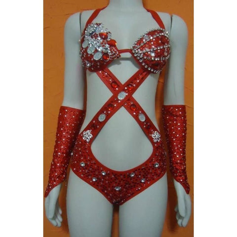 Ruby Red Trikini Rainha Luxury Bikini Samba Costume