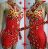 Red Samba Dance Show Dress - BrazilCarnivalShop