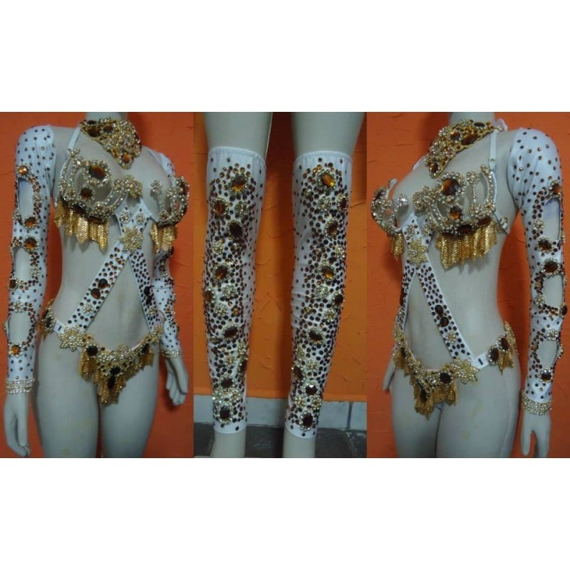 Bianco Star Samba Diva Wear + Necklace - BrazilCarnivalShop