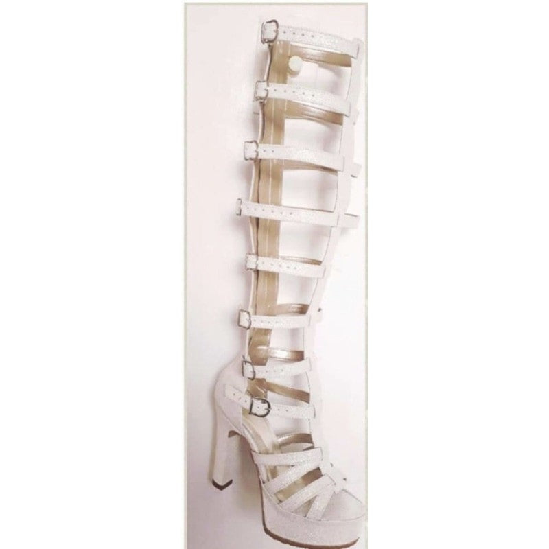 White Gladiator Sandals - CraftySandals.com