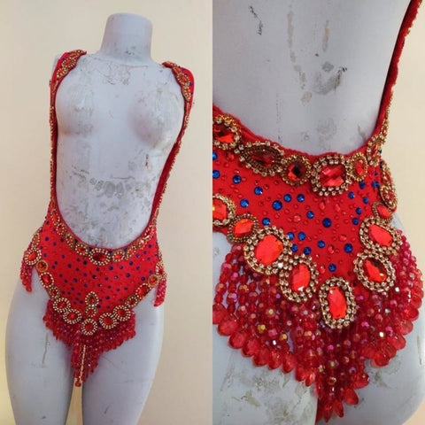Freesia Crystal & Rhinestones Sparkler Luxury Bikini Samba Costume