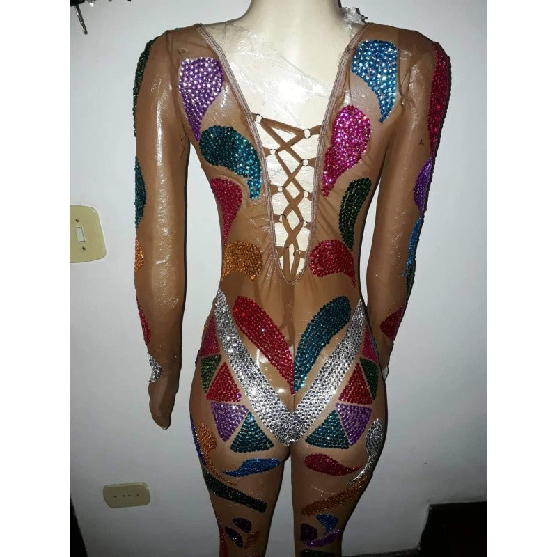 Light Brown Bling Samba Diva Crystal Full Body - BrazilCarnivalShop