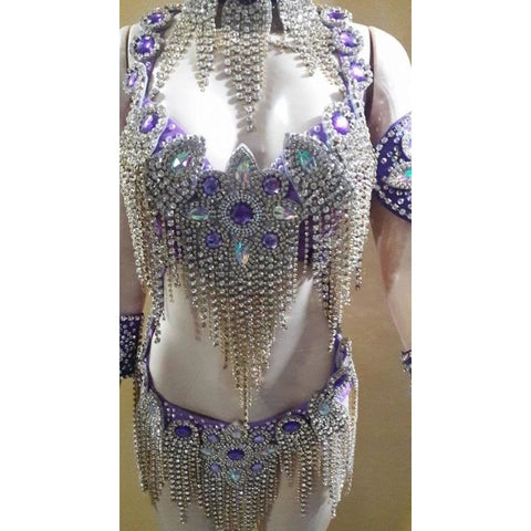 Silver & Crystal Luxury Bikini Samba Costume