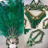 Verde Imperial Plumes Bikini Samba Costume - BrazilCarnivalShop