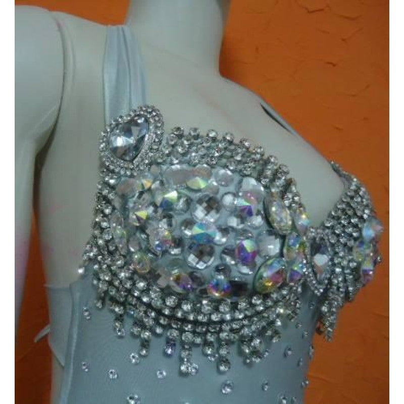 Silver & White Estrelas Body Suit Samba Lá. - BrazilCarnivalShop